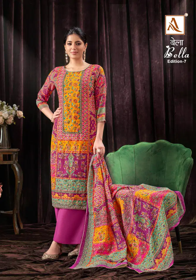 Bella 7 By Alok Suits Pure Muslin Printed Wholesale Dress Material In India
